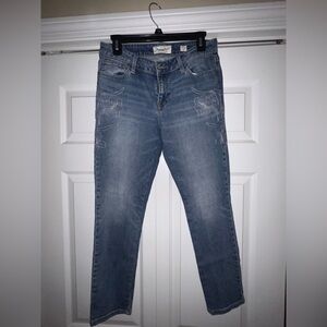 Lucky brand embroidered crop Jean